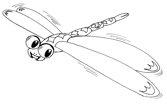 Ausmalbilder für Kinder Libelle