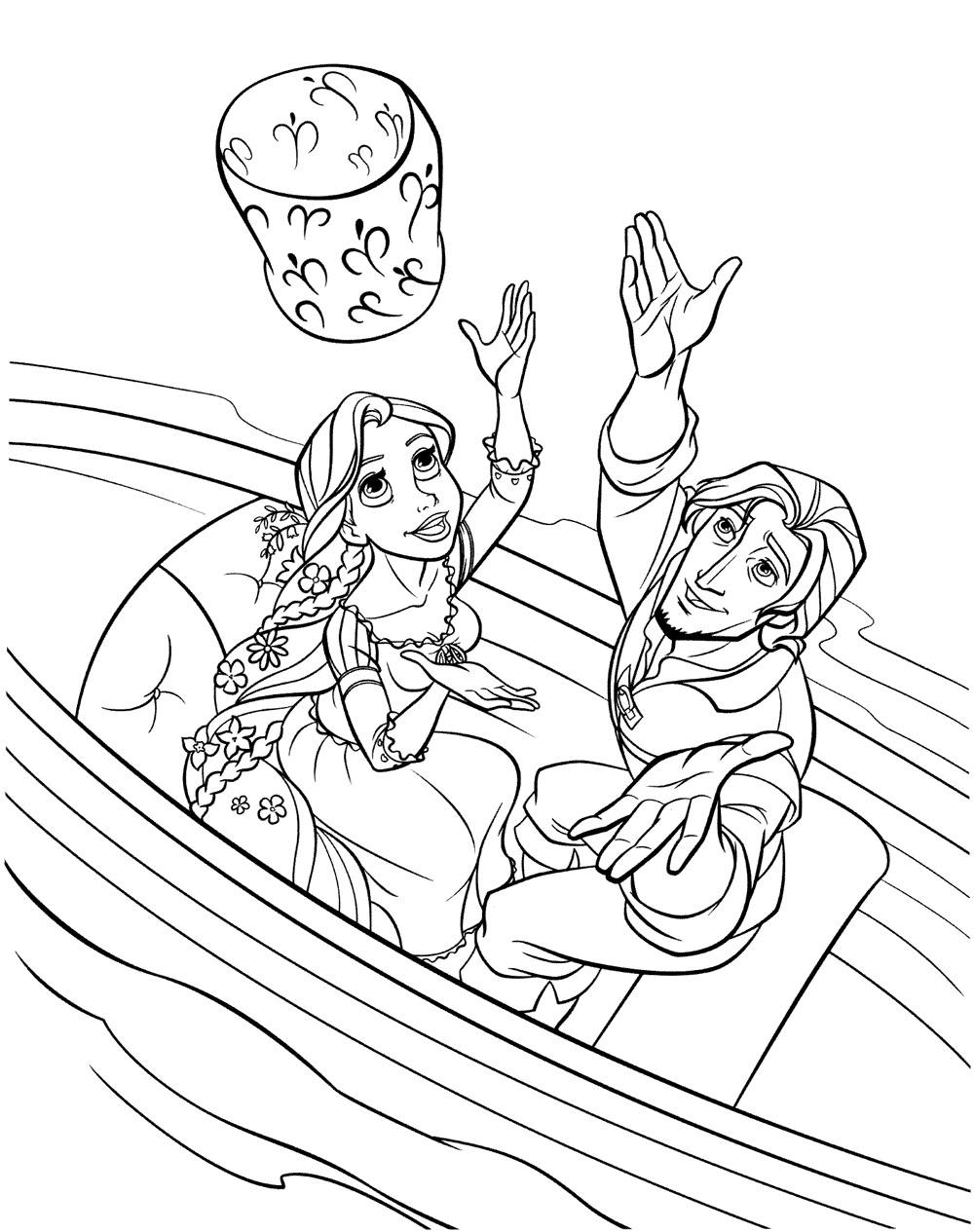 tangled coloring pages lanterns in the sky - photo #44