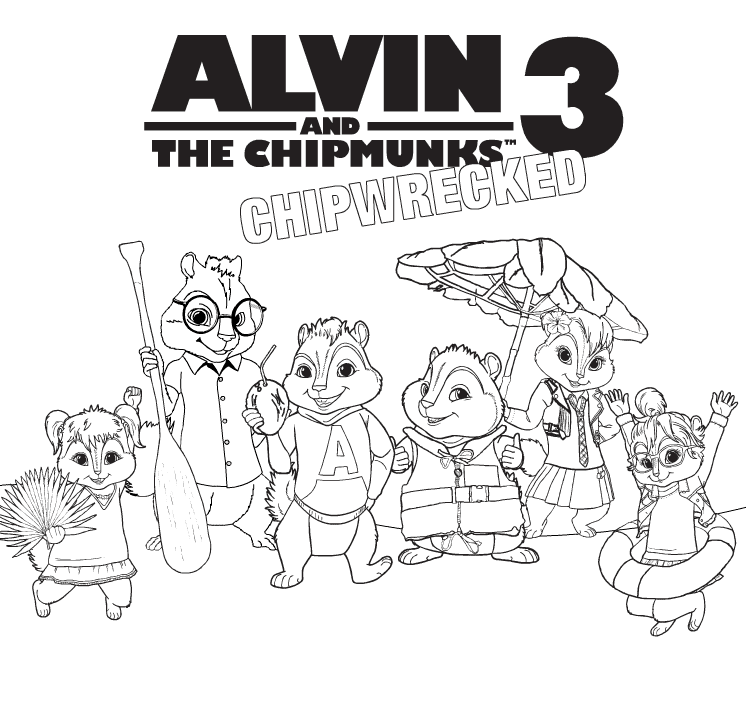 ausmalbilder für kinder alvin und die chipmunks 3