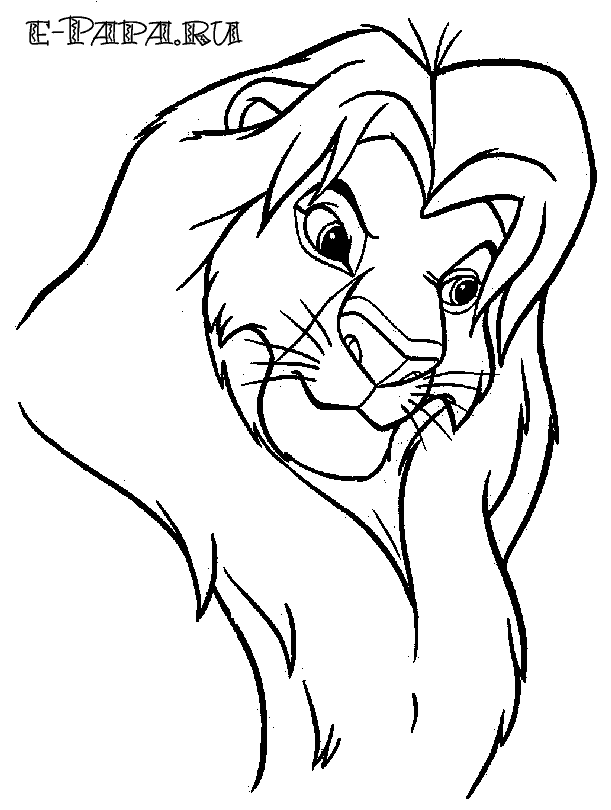 Ausmalbilder für Kinder Mufasa
