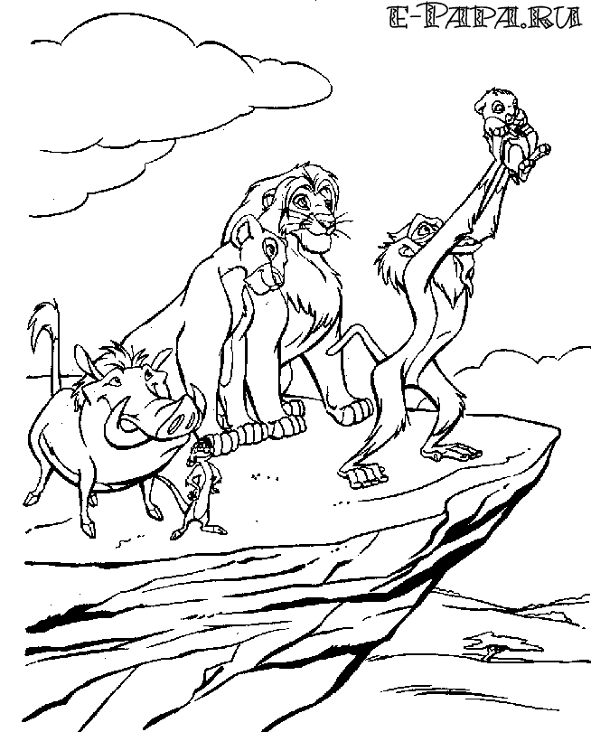 ausmalbilder für kinder könig der löwen