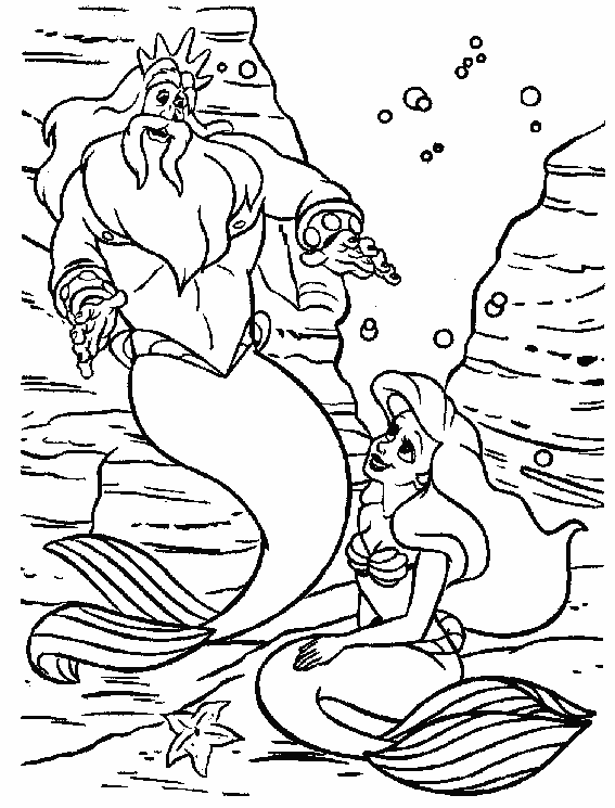 König Triton Ausmalbilder Arielle die Meerjungfrau